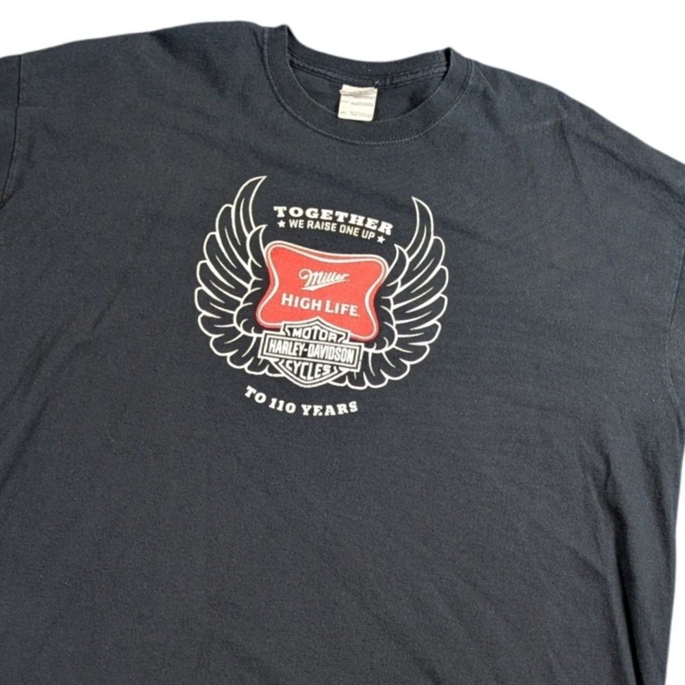 Harley-Davidson Miller High Life 110 Years Long Sleeve Shirt Black Mens 2XL